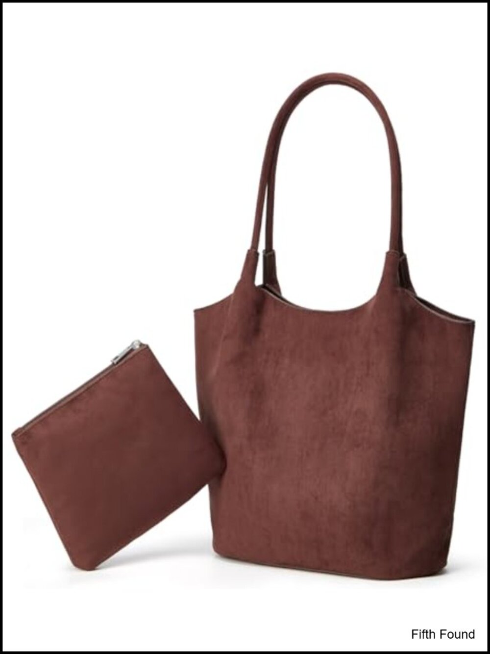 Faux Suede Shoulder Bag Large Bucket Tote Purse Casual Commuter Handbag Satchel